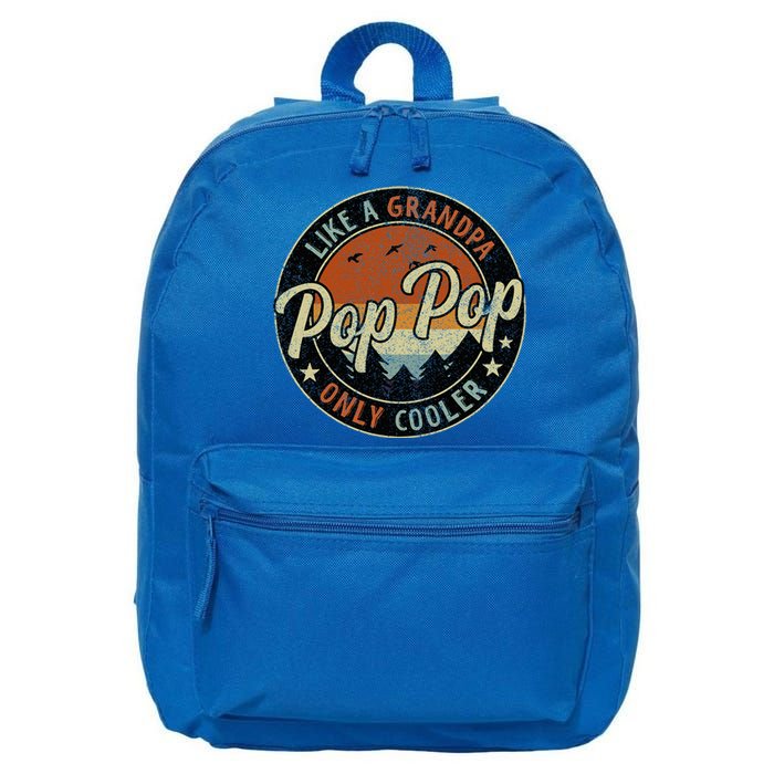 Pop Pop Like A Grandpa Only Cooler Vintage Retro Fathers Day 16 in Basic Backpack