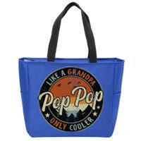 Pop Pop Like A Grandpa Only Cooler Vintage Retro Fathers Day Zip Tote Bag