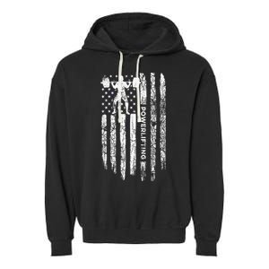 Patriotic Power Lifter Gym Funny American Flag Powerlifting Garment-Dyed Fleece Hoodie