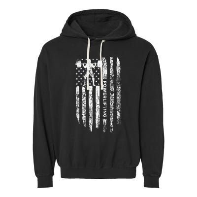 Patriotic Power Lifter Gym Funny American Flag Powerlifting Garment-Dyed Fleece Hoodie