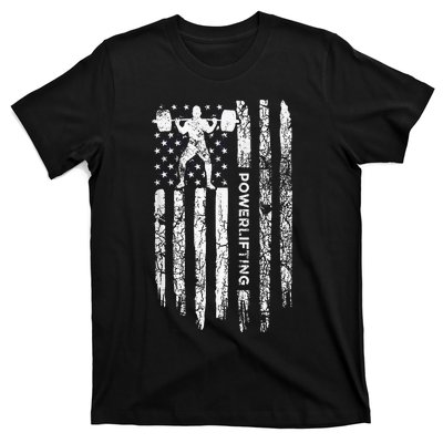 Patriotic Power Lifter Gym Funny American Flag Powerlifting T-Shirt