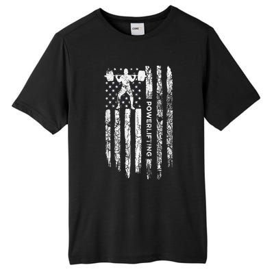 Patriotic Power Lifter Gym Funny American Flag Powerlifting Tall Fusion ChromaSoft Performance T-Shirt