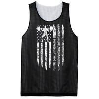 Patriotic Power Lifter Gym Funny American Flag Powerlifting Mesh Reversible Basketball Jersey Tank