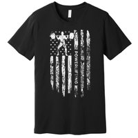 Patriotic Power Lifter Gym Funny American Flag Powerlifting Premium T-Shirt