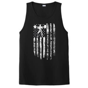 Patriotic Power Lifter Gym Funny American Flag Powerlifting PosiCharge Competitor Tank