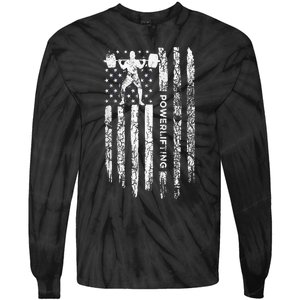 Patriotic Power Lifter Gym Funny American Flag Powerlifting Tie-Dye Long Sleeve Shirt