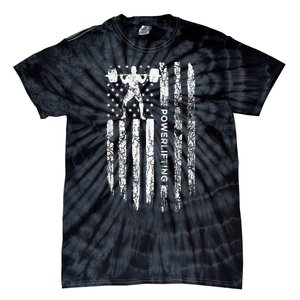 Patriotic Power Lifter Gym Funny American Flag Powerlifting Tie-Dye T-Shirt