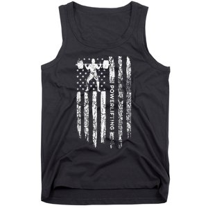 Patriotic Power Lifter Gym Funny American Flag Powerlifting Tank Top