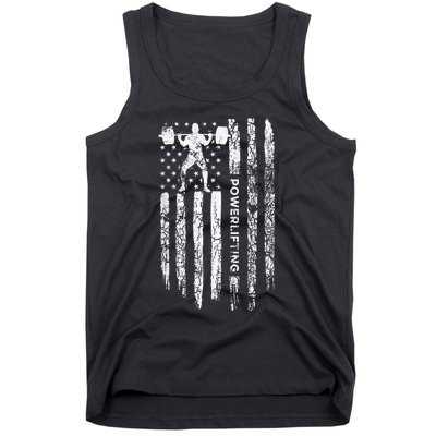 Patriotic Power Lifter Gym Funny American Flag Powerlifting Tank Top