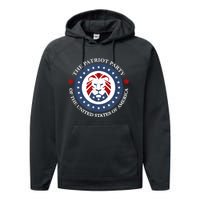 Patriot Party Lion United States 3rd Party Conservative Performance Fleece Hoodie