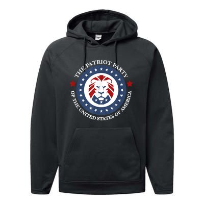 Patriot Party Lion United States 3rd Party Conservative Performance Fleece Hoodie