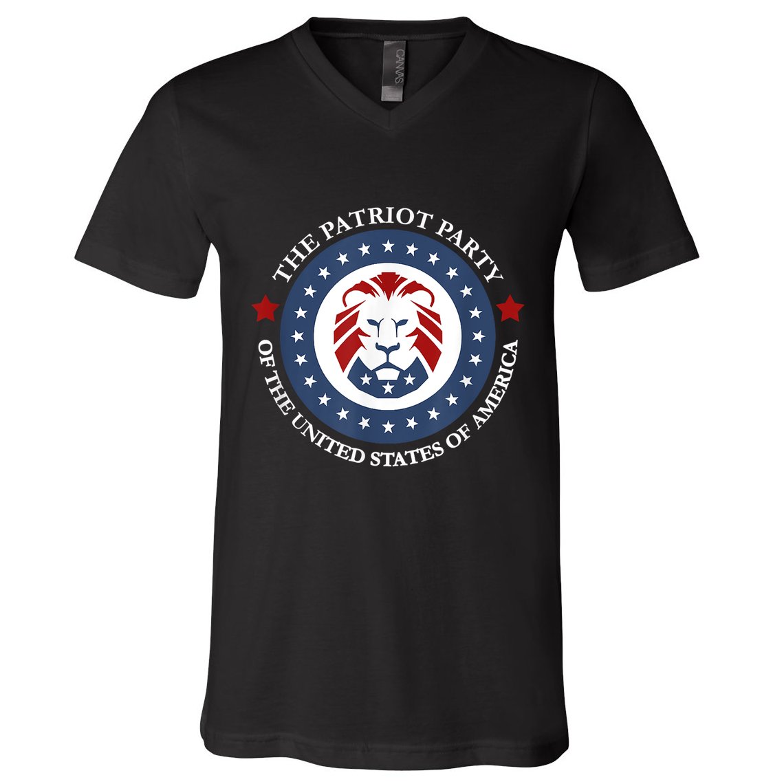 Patriot Party Lion United States 3rd Party Conservative V-Neck T-Shirt