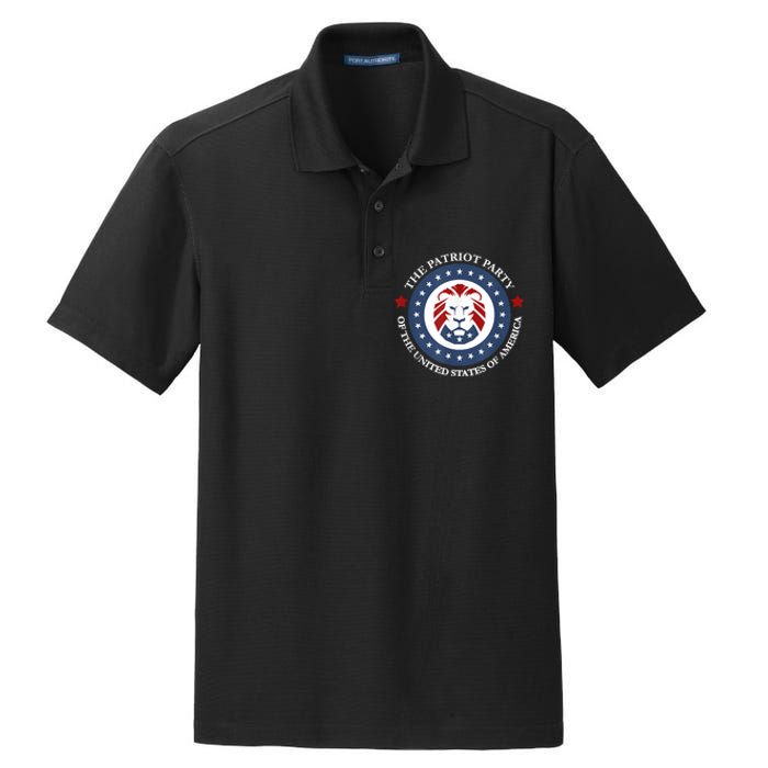 Patriot Party Lion United States 3rd Party Conservative Dry Zone Grid Polo