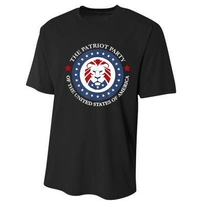 Patriot Party Lion United States 3rd Party Conservative Performance Sprint T-Shirt