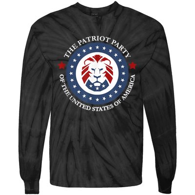 Patriot Party Lion United States 3rd Party Conservative Tie-Dye Long Sleeve Shirt