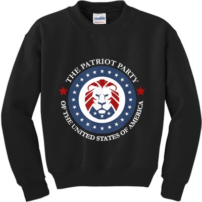 Patriot Party Lion United States 3rd Party Conservative Kids Sweatshirt