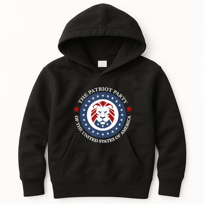 Patriot Party Lion United States 3rd Party Conservative Kids Hoodie