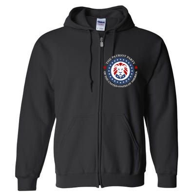 Patriot Party Lion United States 3rd Party Conservative Full Zip Hoodie