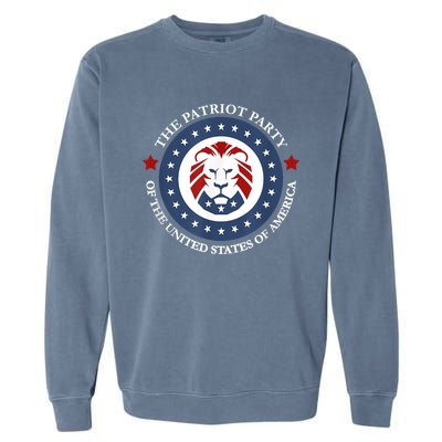 Patriot Party Lion United States 3rd Party Conservative Garment-Dyed Sweatshirt