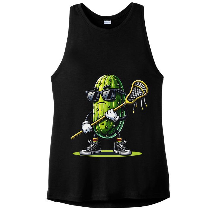 Pickle Playing Lacrosse Funny Sports Trendy For Ladies PosiCharge Tri-Blend Wicking Tank
