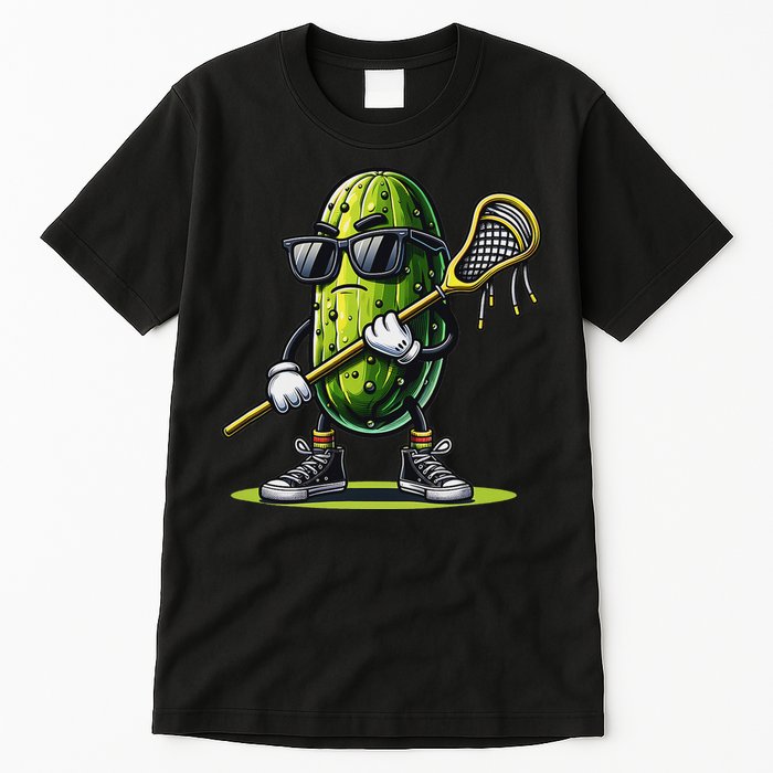 Pickle Playing Lacrosse Funny Sports Trendy For Tall T-Shirt