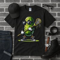 Pickle Playing Lacrosse Funny Sports Trendy For Tall T-Shirt