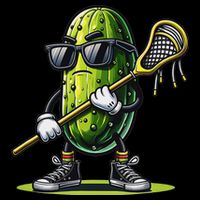 Pickle Playing Lacrosse Funny Sports Trendy For Tall T-Shirt