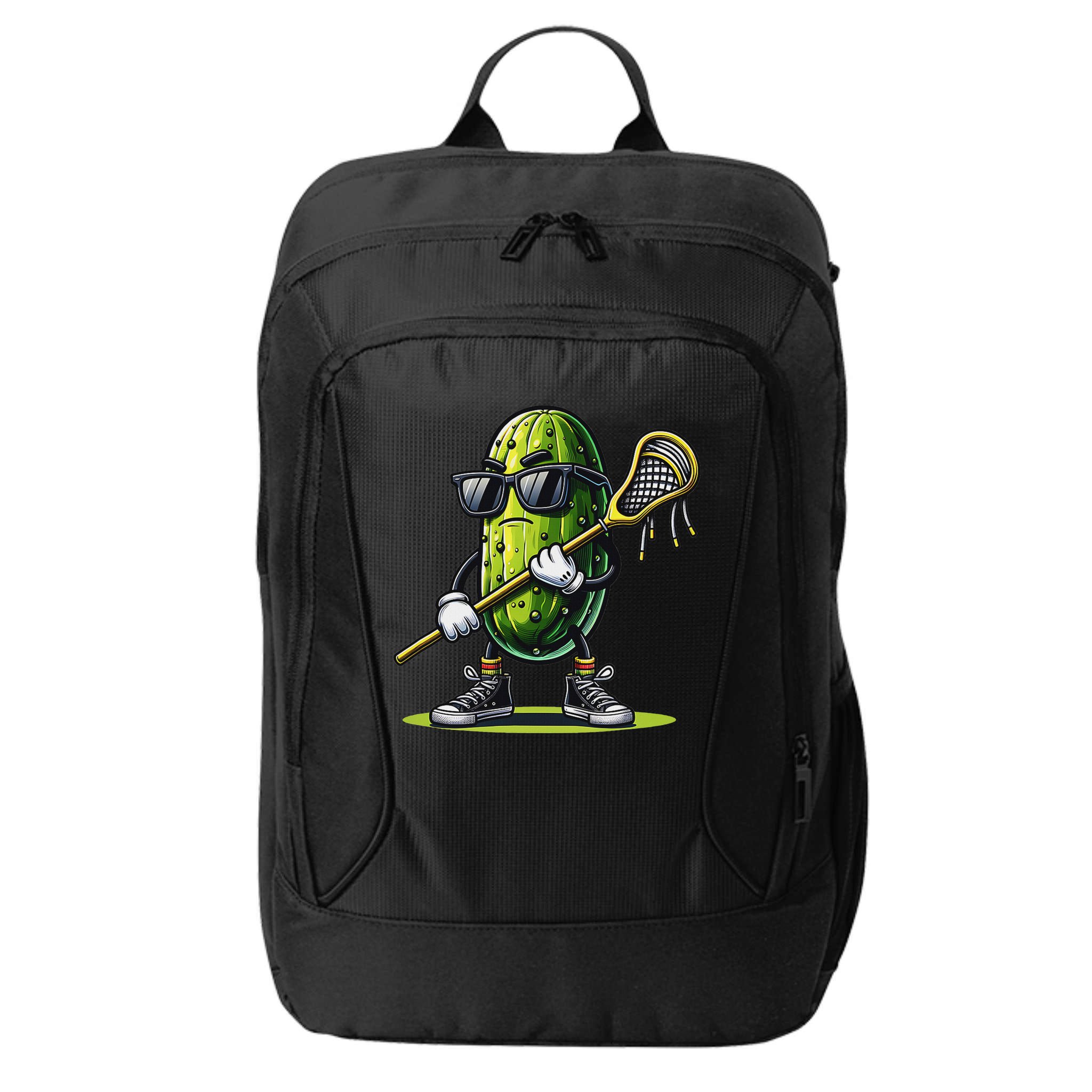 Pickle Playing Lacrosse Funny Sports Trendy For City Backpack