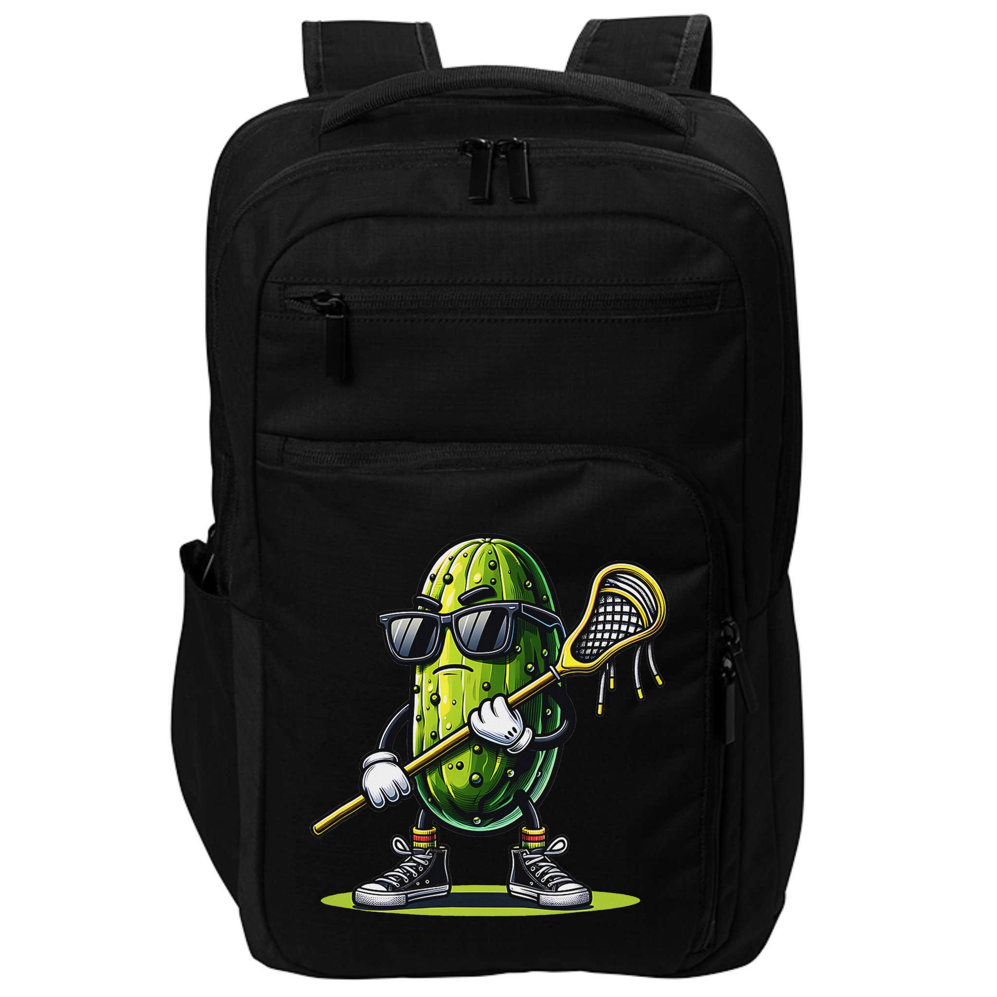 Pickle Playing Lacrosse Funny Sports Trendy For Impact Tech Backpack