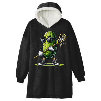 Pickle Playing Lacrosse Funny Sports Trendy For Hooded Wearable Blanket
