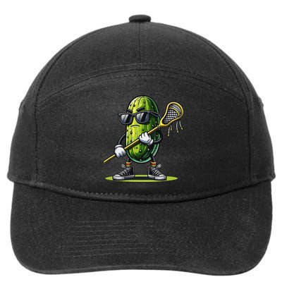 Pickle Playing Lacrosse Funny Sports Trendy For 7-Panel Snapback Hat