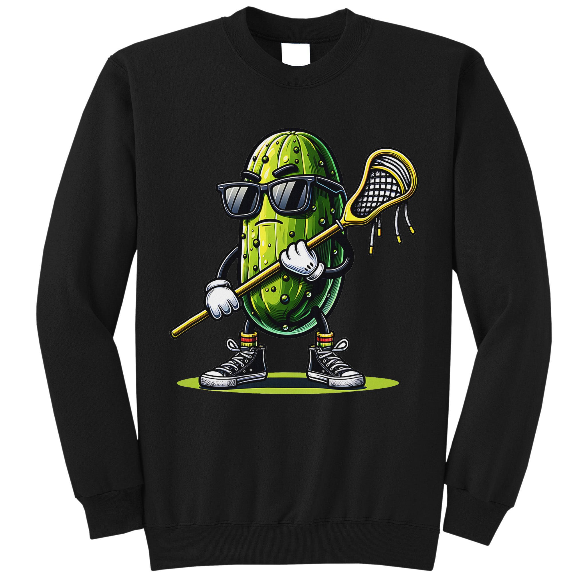 Pickle Playing Lacrosse Funny Sports Trendy For Tall Sweatshirt