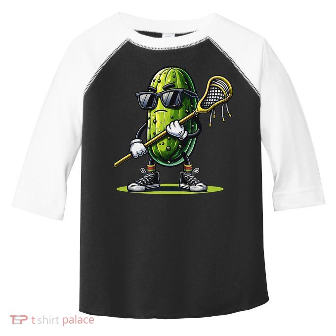 Pickle Playing Lacrosse Funny Sports Trendy For Toddler Fine Jersey T-Shirt