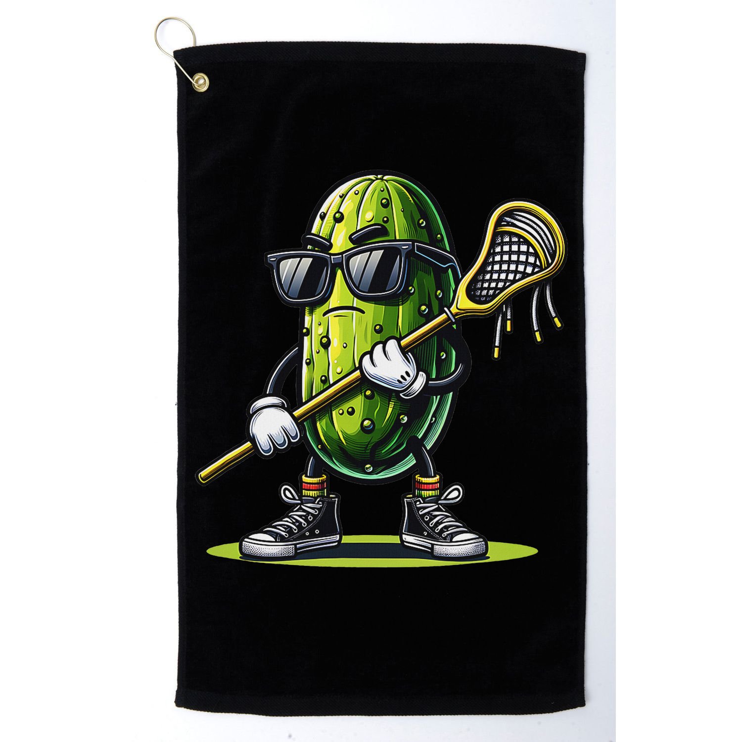 Pickle Playing Lacrosse Funny Sports Trendy For Golf Towel