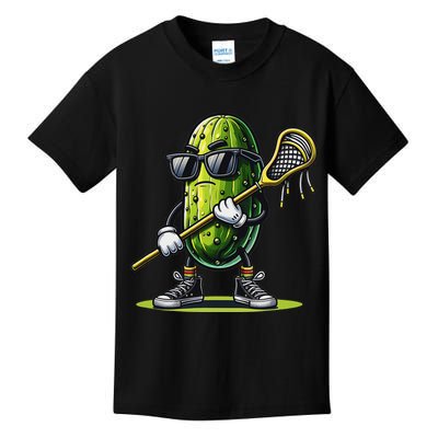 Pickle Playing Lacrosse Funny Sports Trendy For Kids T-Shirt