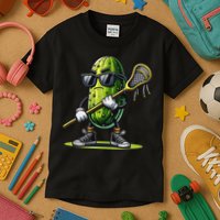 Pickle Playing Lacrosse Funny Sports Trendy For Kids T-Shirt