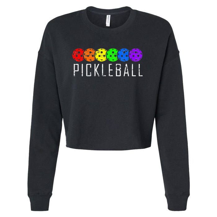 Pickleball Pickleball Lover Pickleball Player Cropped Pullover Crew