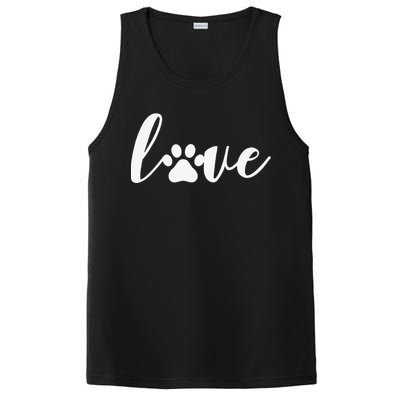 Paw Print Love Heart Funny Cool Dog Cat Mom Pet Animal Lover PosiCharge Competitor Tank