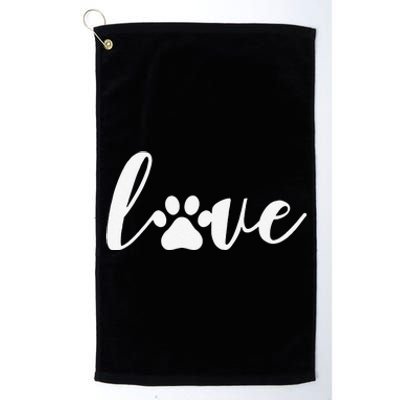 Paw Print Love Heart Funny Cool Dog Cat Mom Pet Animal Lover Platinum Collection Golf Towel