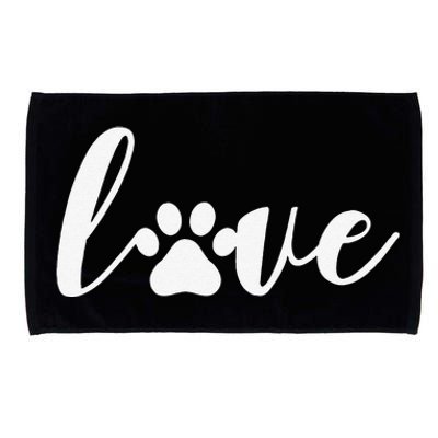 Paw Print Love Heart Funny Cool Dog Cat Mom Pet Animal Lover Microfiber Hand Towel