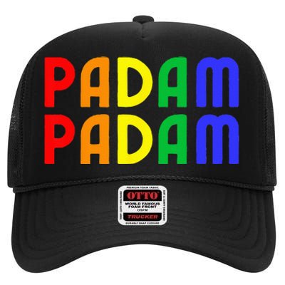 Padam Padam LGBTQ+ Pride Heartbeat Padam Padam High Crown Mesh Back Trucker Hat