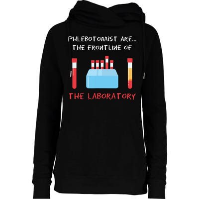 Phlebotomist Phlebotomy Laboratory Blood Donor Syringe Gift Womens Funnel Neck Pullover Hood