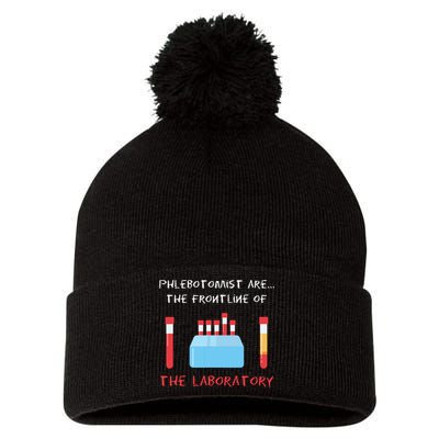 Phlebotomist Phlebotomy Laboratory Blood Donor Syringe Gift Pom Pom 12in Knit Beanie