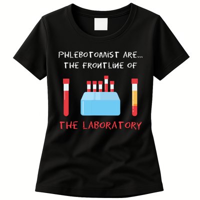 Phlebotomist Phlebotomy Laboratory Blood Donor Syringe Gift Womens T-Shirt