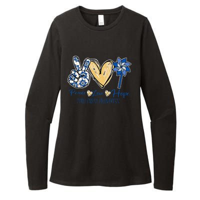 Pinwheel Peace Love Hope Child Abuse Prevention Awareness Womens CVC Long Sleeve Shirt