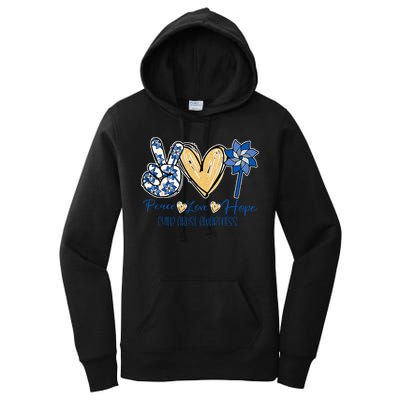 Pinwheel Peace Love Hope Child Abuse Prevention Awareness Women's Pullover Hoodie