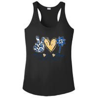 Pinwheel Peace Love Hope Child Abuse Prevention Awareness Ladies PosiCharge Competitor Racerback Tank