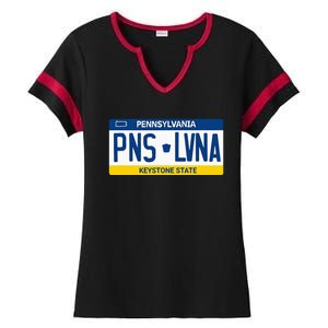 Pennsylvania PA License Plate Classic Ladies Halftime Notch Neck Tee