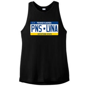 Pennsylvania PA License Plate Classic Ladies PosiCharge Tri-Blend Wicking Tank