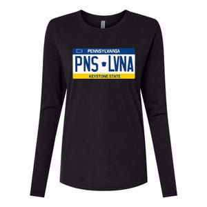 Pennsylvania PA License Plate Classic Womens Cotton Relaxed Long Sleeve T-Shirt